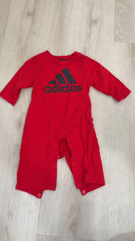 REDUCED! #49 boys Adidas red one piece outfit 6 months VGUC