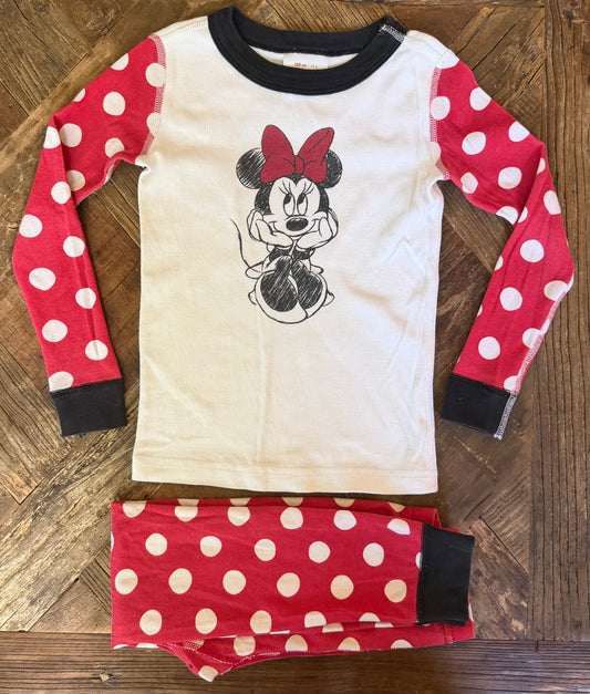 #75 REDUCED Hanna Andersson Girls Minnie Dot Pajamas, Size 4