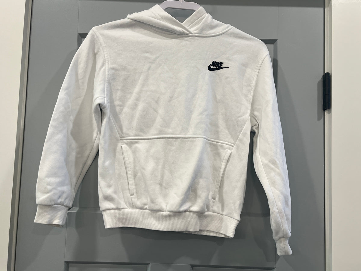 135 Nike white sweatshirt, unisex, Size YM, LN