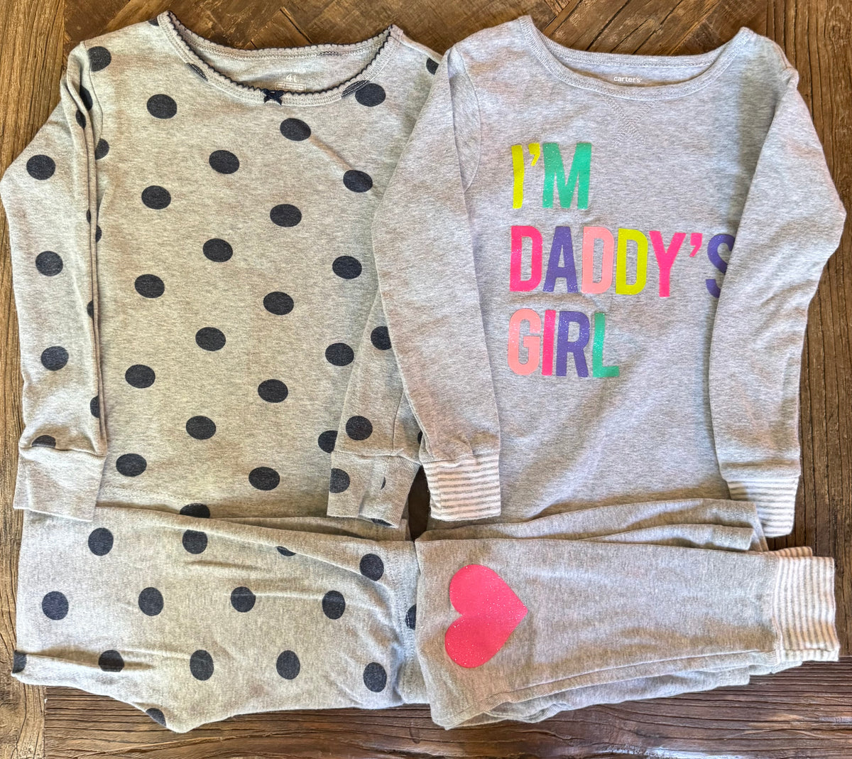 #75 Carter’s Girls Pajamas, 4 Pieces, Size 4