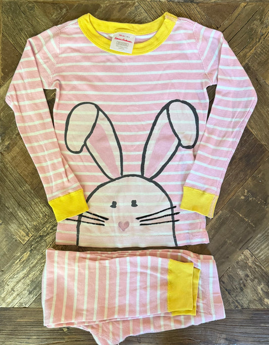 #75 Hanna Andersson Girls Bunny Pajamas, Size 4