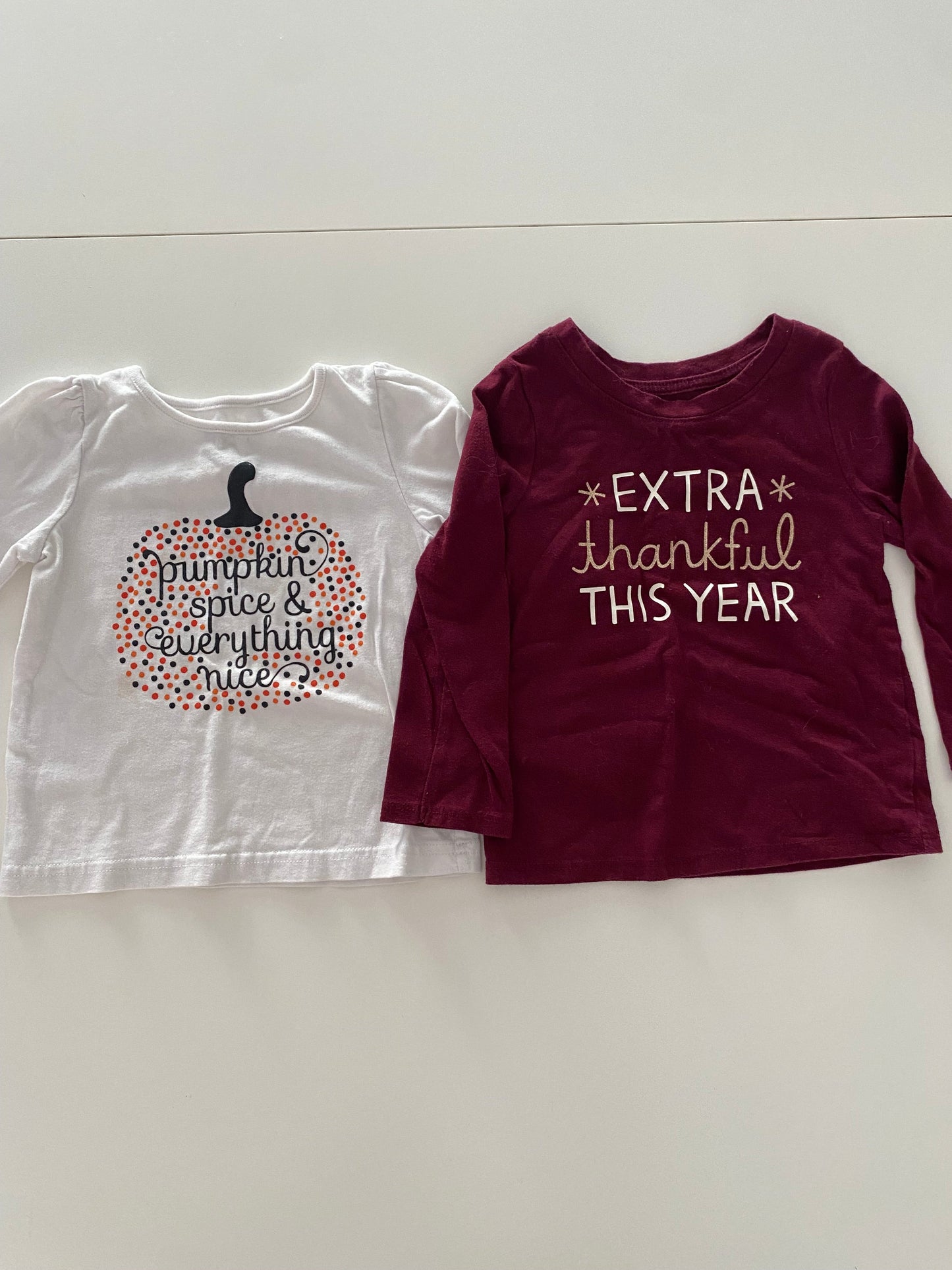 #117- Girls 24M, Cat & Jack fall shirt bundle, Halloween & Thanksgiving shirt, GUC,*reduced*