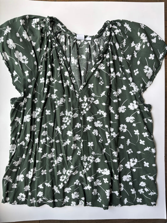 Seller #60 Floral Cap Sleeve Blouse, Gap Large EUC