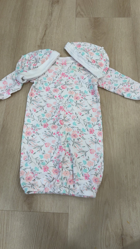 REDUCED! #49 girls Little Me sleeper gown 0-3 months VGUC
