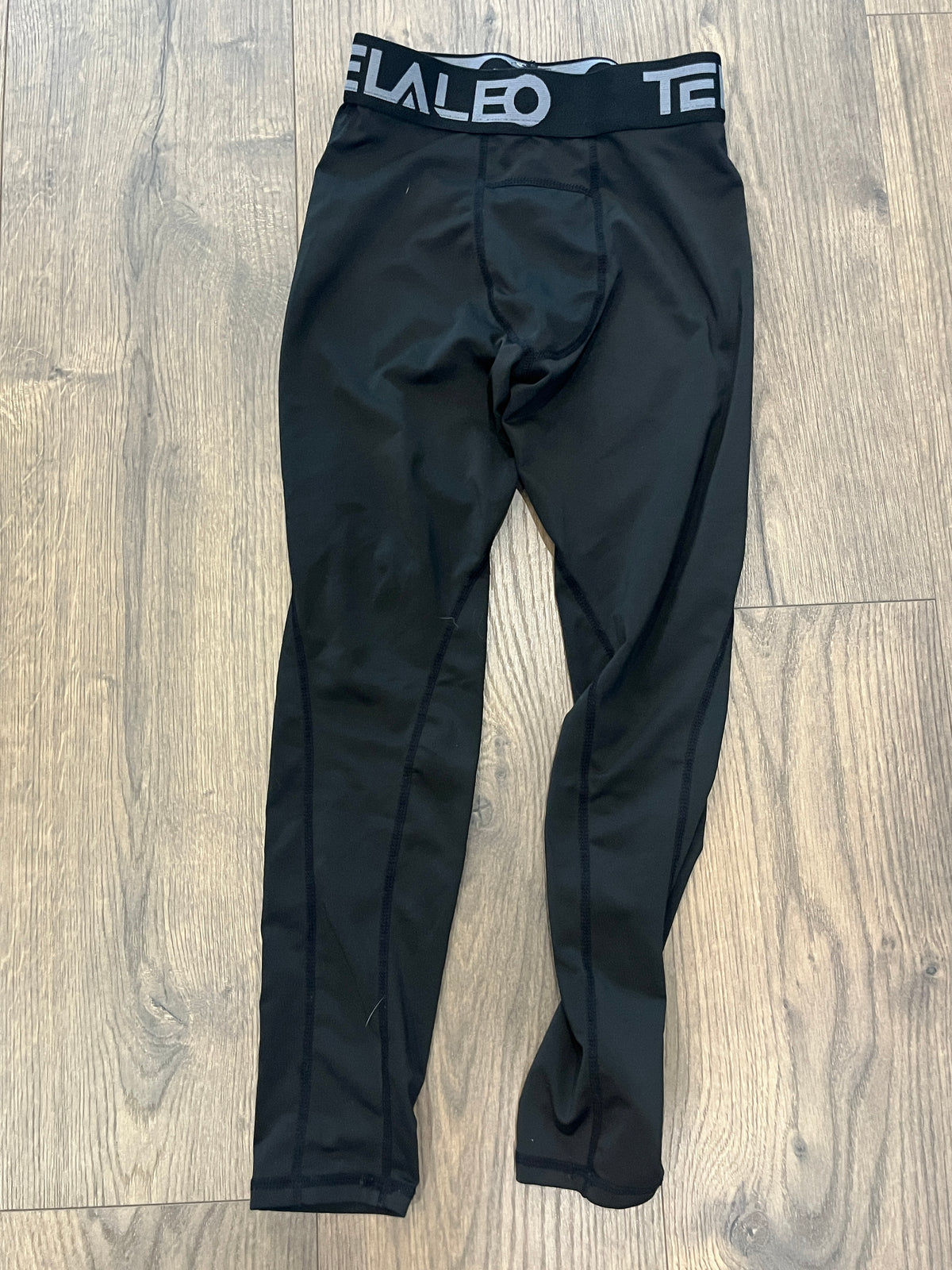 135 Boys YS, LN, black basketball tights, full length