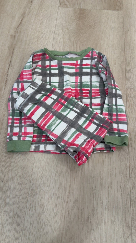 REDUCED! #49 boys Burts Bees Baby red/green/gray pjs 24 months VGUC