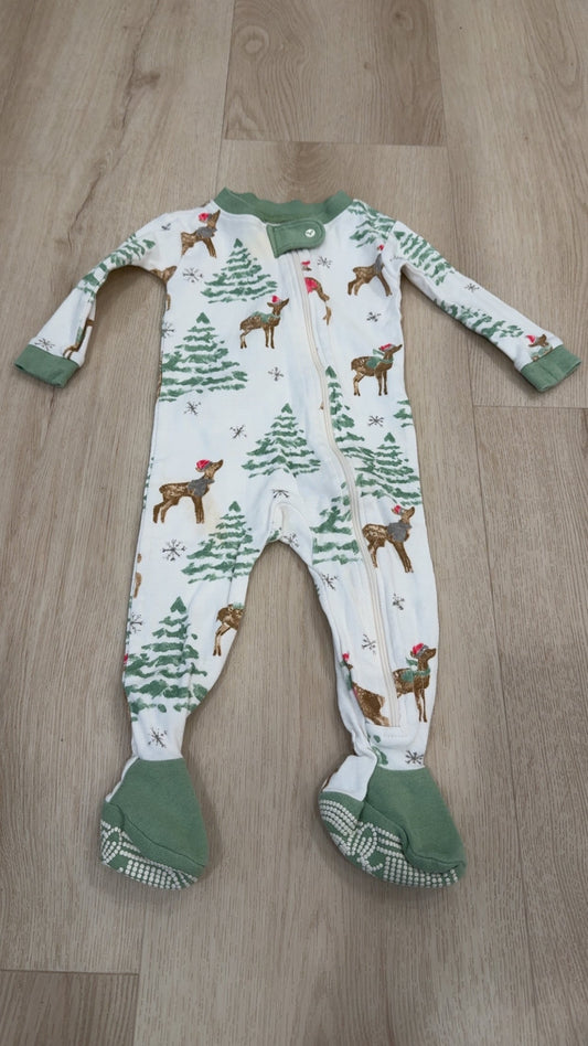 REDUCED! #49 GN Burts Bees Baby deer/christmas tree sleeper 3-6 months VGUC