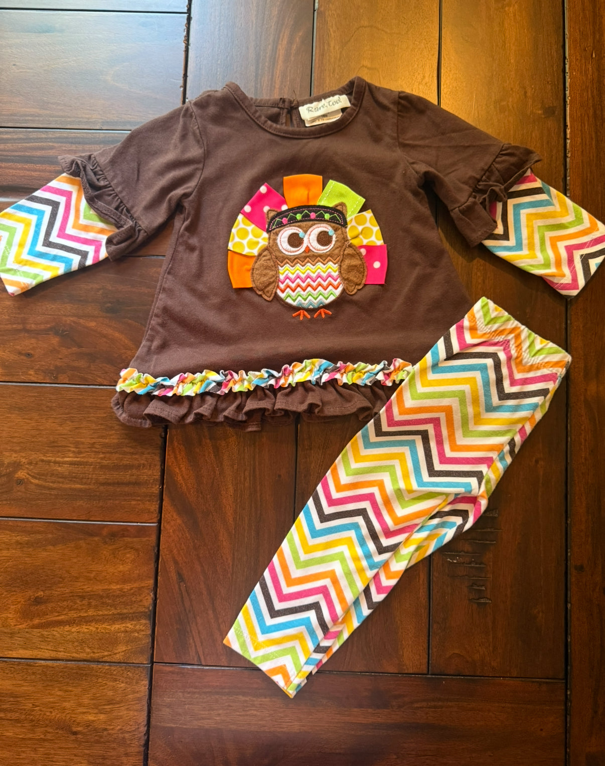 #51 18M Thanksgiving Turkey Ricrac Outfit