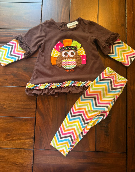#51 18M Thanksgiving Turkey Ricrac Outfit