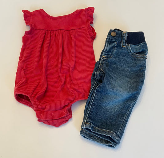 Girls 3-6M Old Navy Ruffle Top & Jeans