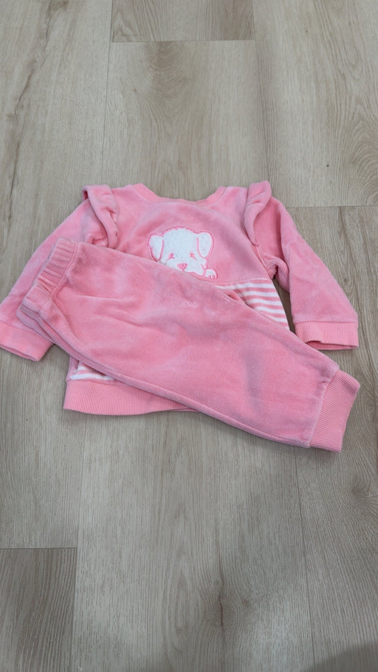 REDUCED! #49 girls Little Me pink dog 2 piece set 9 months VGUC