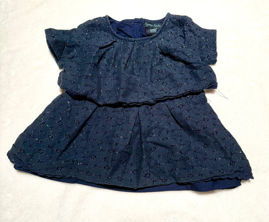 136 EUC Cynthia rowley 24 m navy sparkle holiday dress