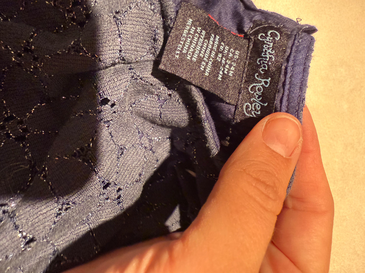 136 EUC Cynthia rowley 24 m navy sparkle holiday dress