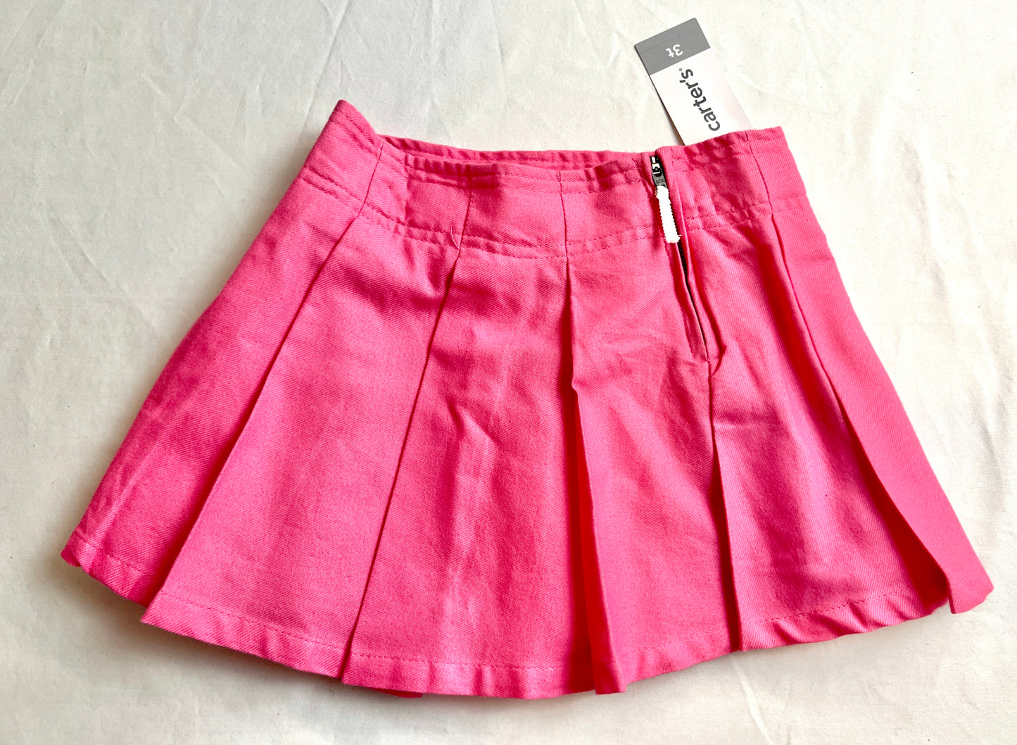 Girls 3T NEW NWT Pink Zip Up Pleated Skirt