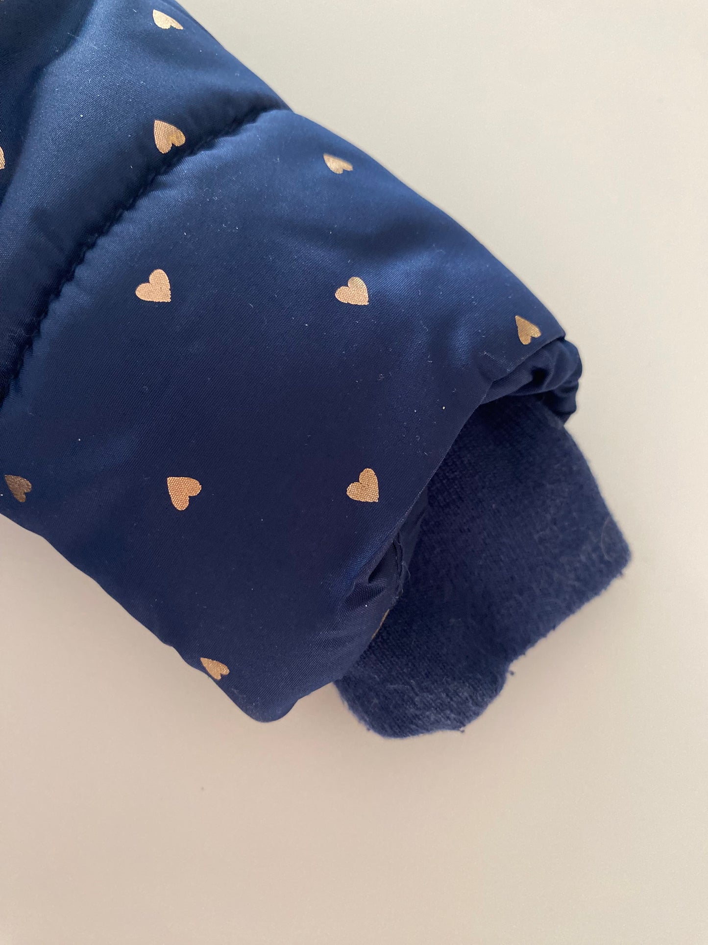 #117-Girls 18M, Carter’s Navy Heart Coat, VGUC