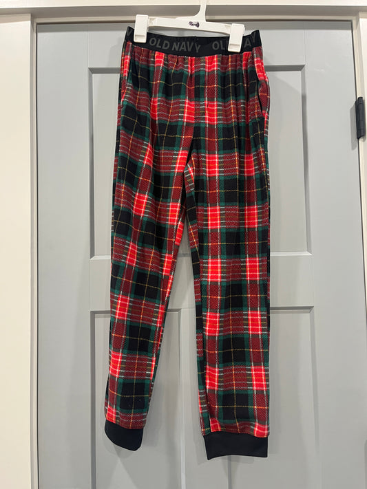 135 Old Navy boys XL (14/16) fleece plaid pj pants, EUC