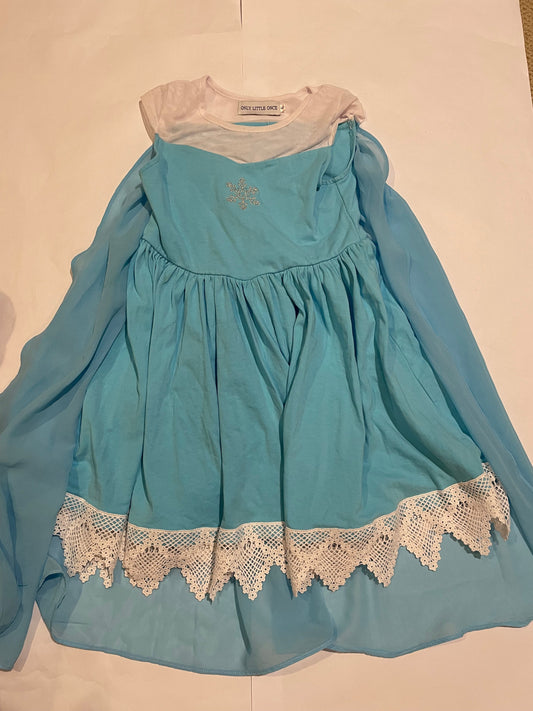 #126 Only Little Once 6 Elsa Dress with Cape GUC