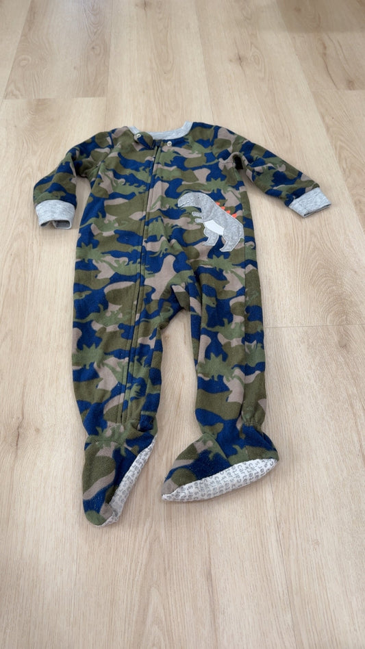 REDUCED! #49 boys Carters blue dino onesie pjs 18 months GUC
