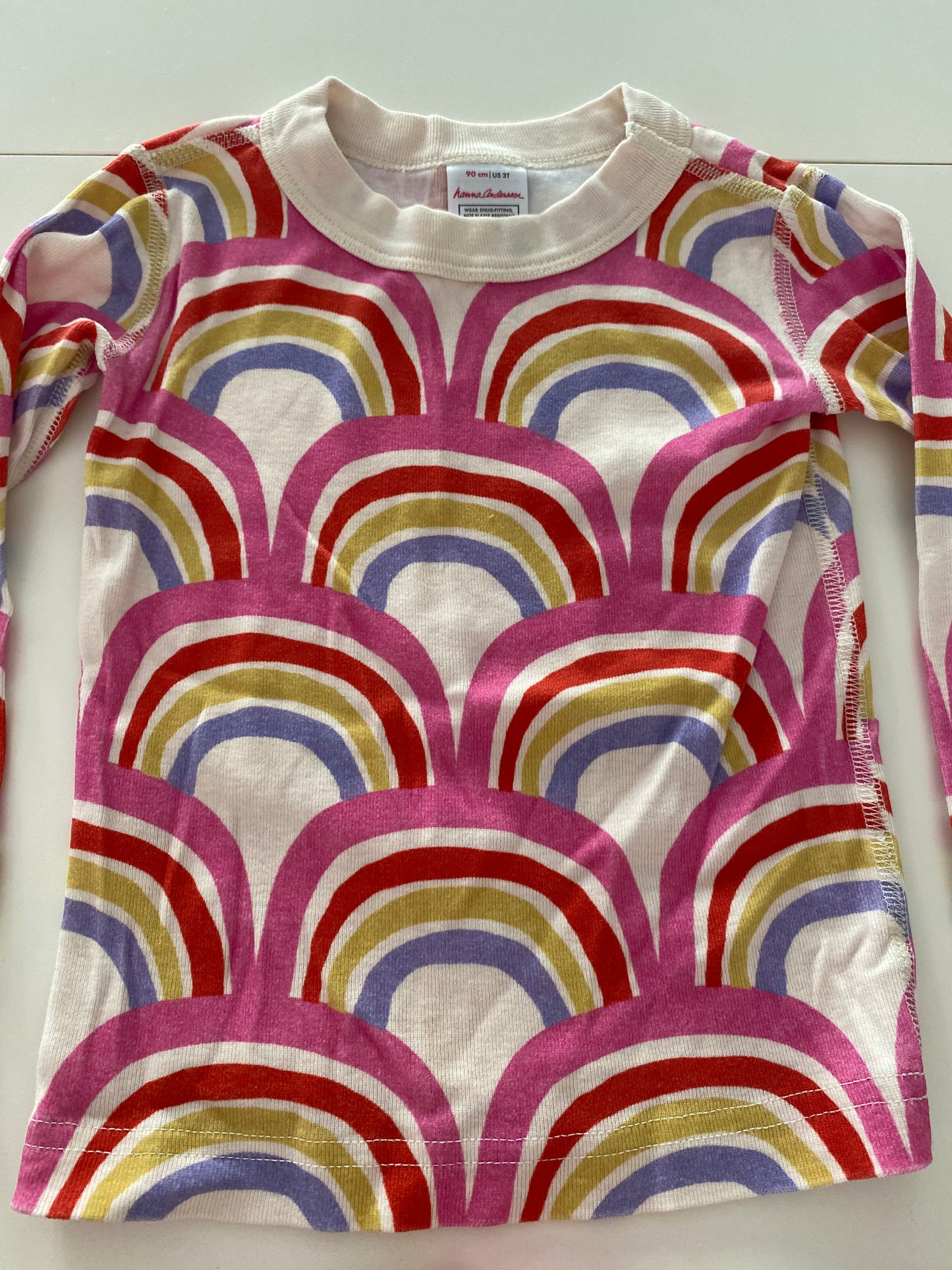 #117- Girls 3T, Hanna Andersson Rainbow Print Pajamas, Organic Cotton,VGUC
