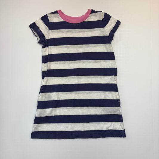 Seller 189 Girls 4T Primary Navy/White/Pink Striped Pocket Dress EUC
