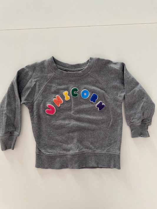 #117-Girls 3T, Hanna Andersson Rainbow Unicorn sweatshirt, VGUC