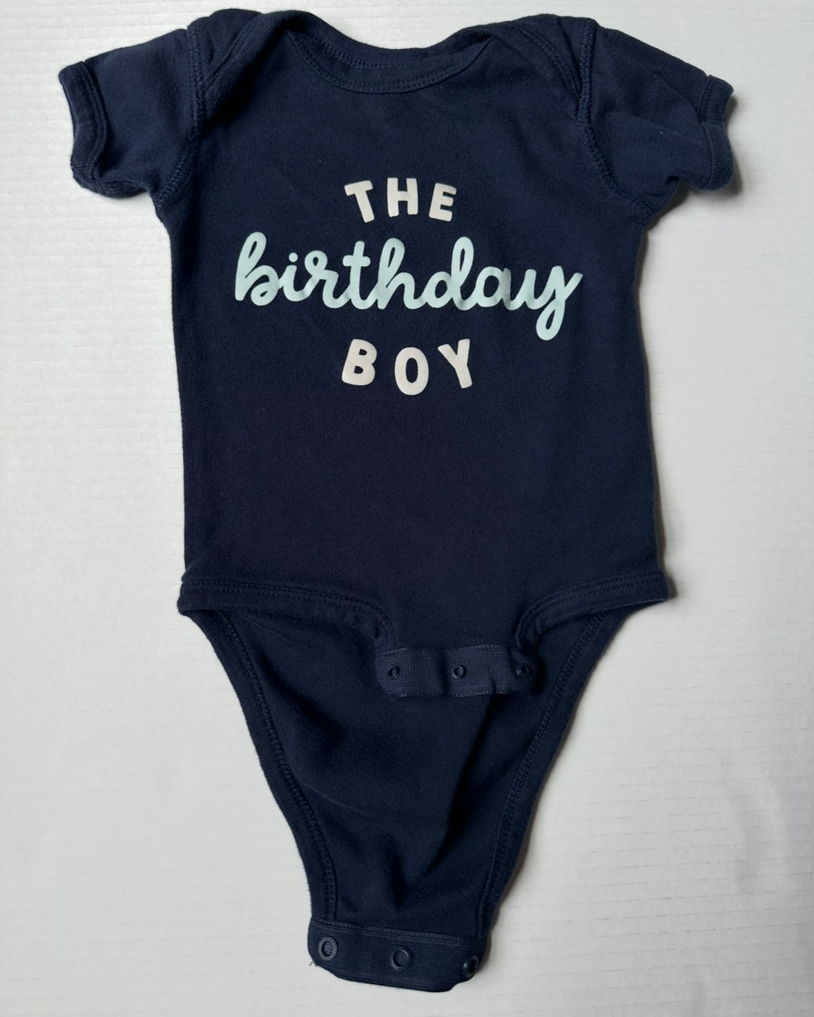 #93 The Juniper Shop Navy Birthday Boy Onesie Boys 12M