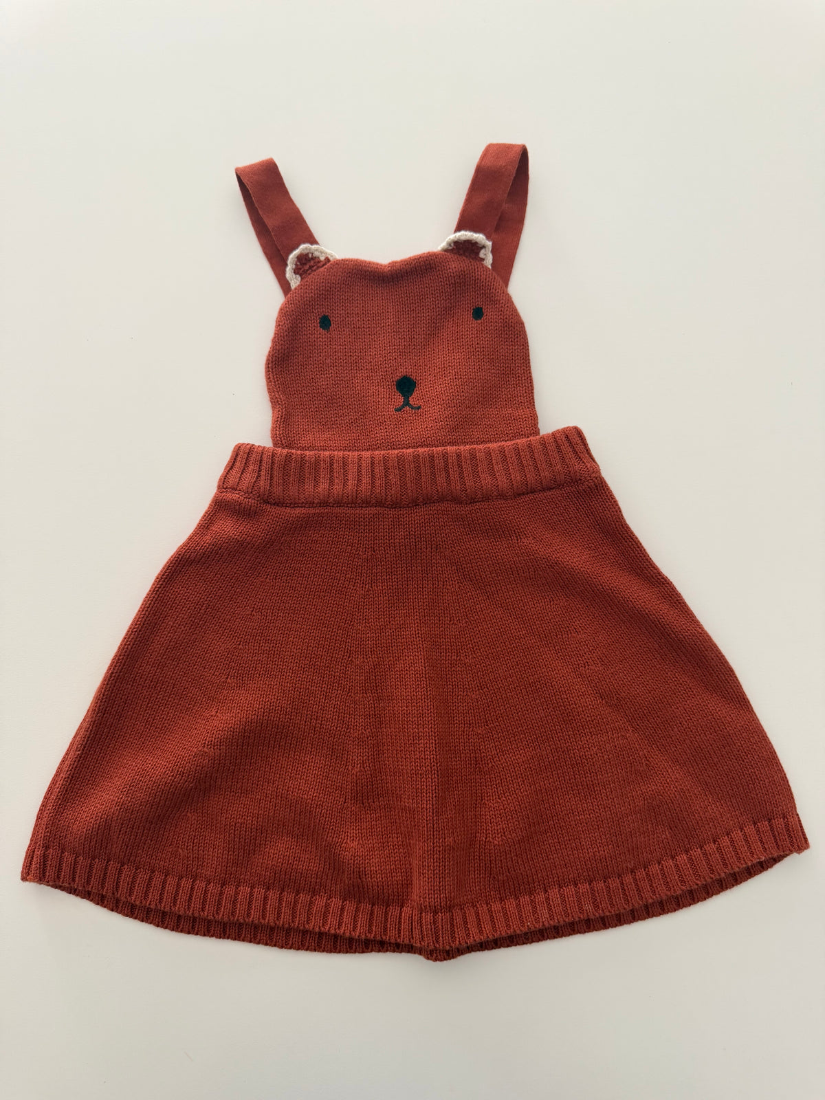 #117, Girls 24M, Hanna Andersson rust brown bear skirted jumper, New