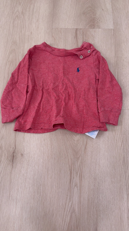 REDUCED! #49 boys Polo red long sleeve shirt 12 months VGUC