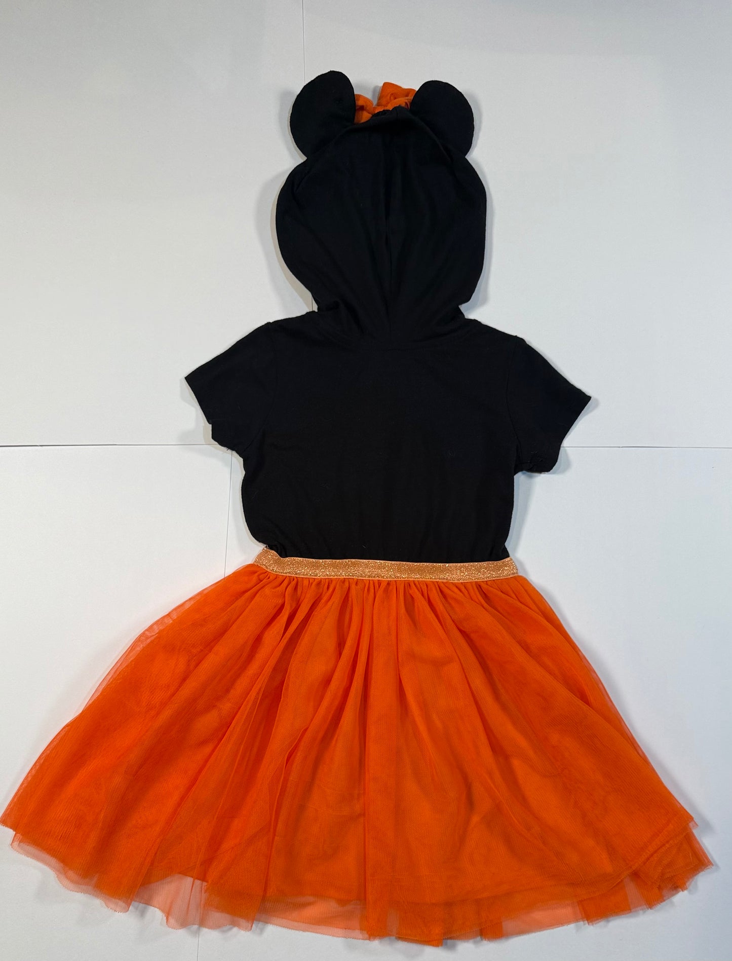 #180 Girls XS 4/5 Disney Minnie Mouse Halloween Dress with Mouse Ear Hoodies and Tulle Skirt (1 of 2)