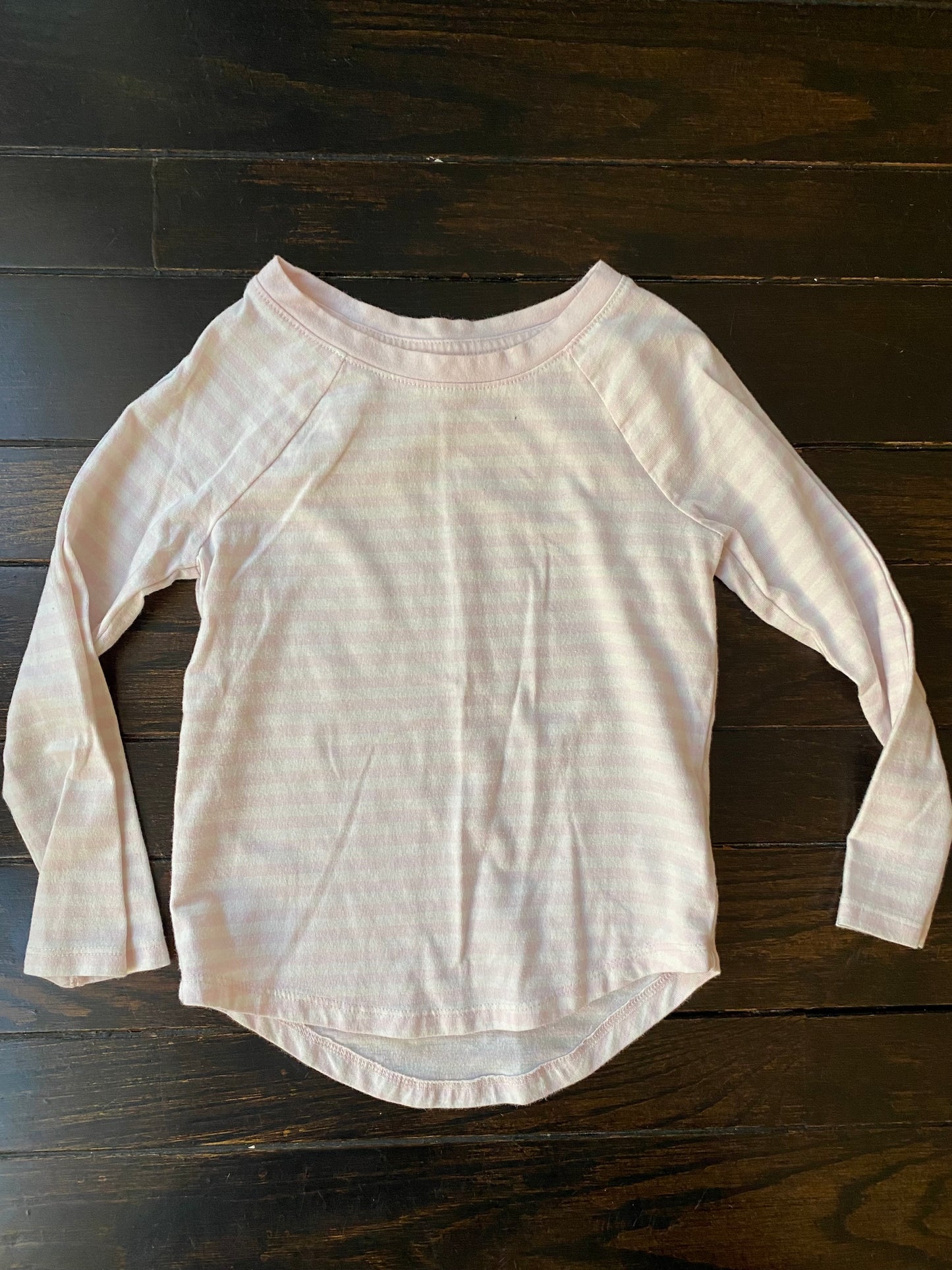 #117-Girls 3T, Cat&Jack pink/white stripe & Primary gray shirt bundle, GUC