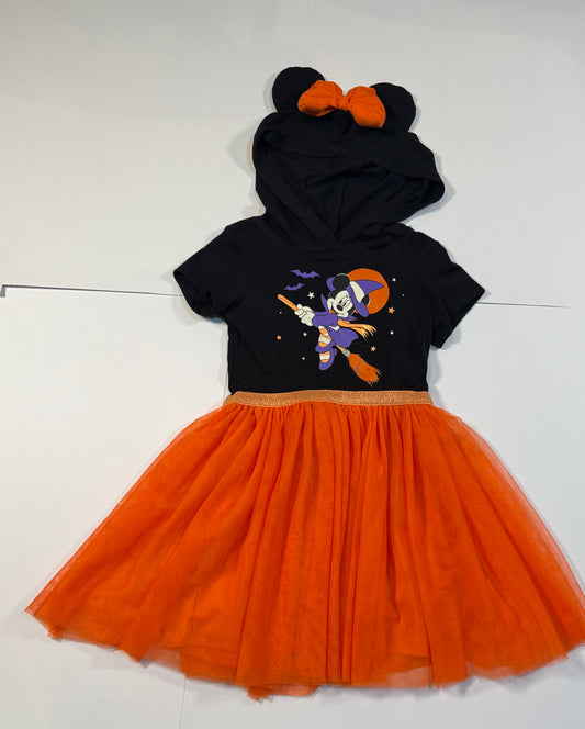 #180 Girls XS 4/5 Disney Minnie Mouse Halloween Dress with Mouse Ear Hoodies and Tulle Skirt (2 of 2)