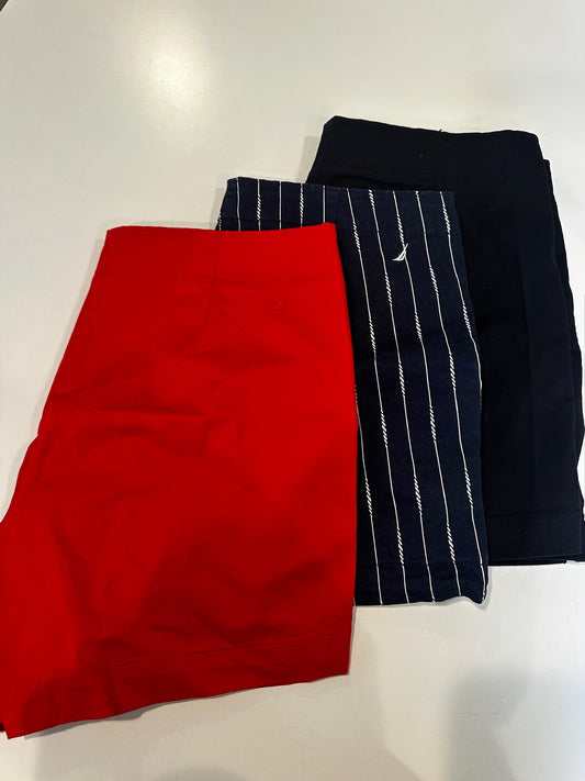 #33 REDUCED Women's Nautica 4" shorts bundle size 10  - red, black & navy blue shorts