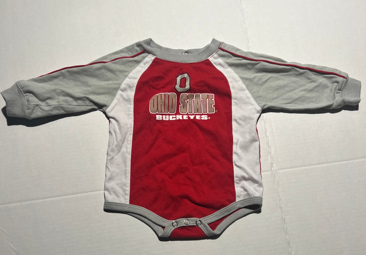 #98 Gender Neutral 6mo Buckeyes Onesie
