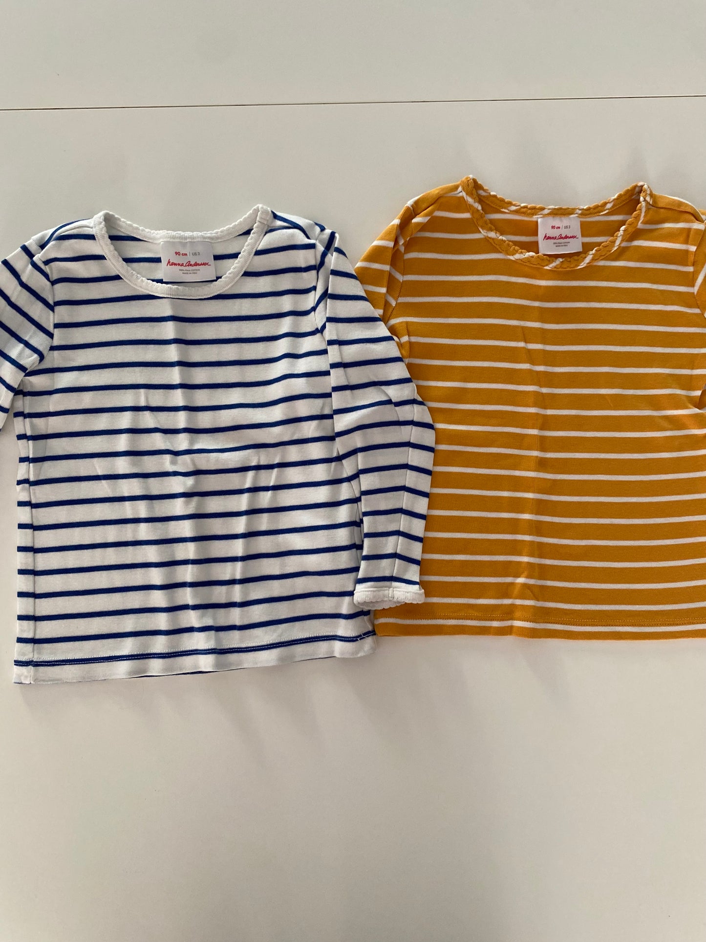 #117- Girls 3T, Hanna Andersson striped shirt bundle, EUC