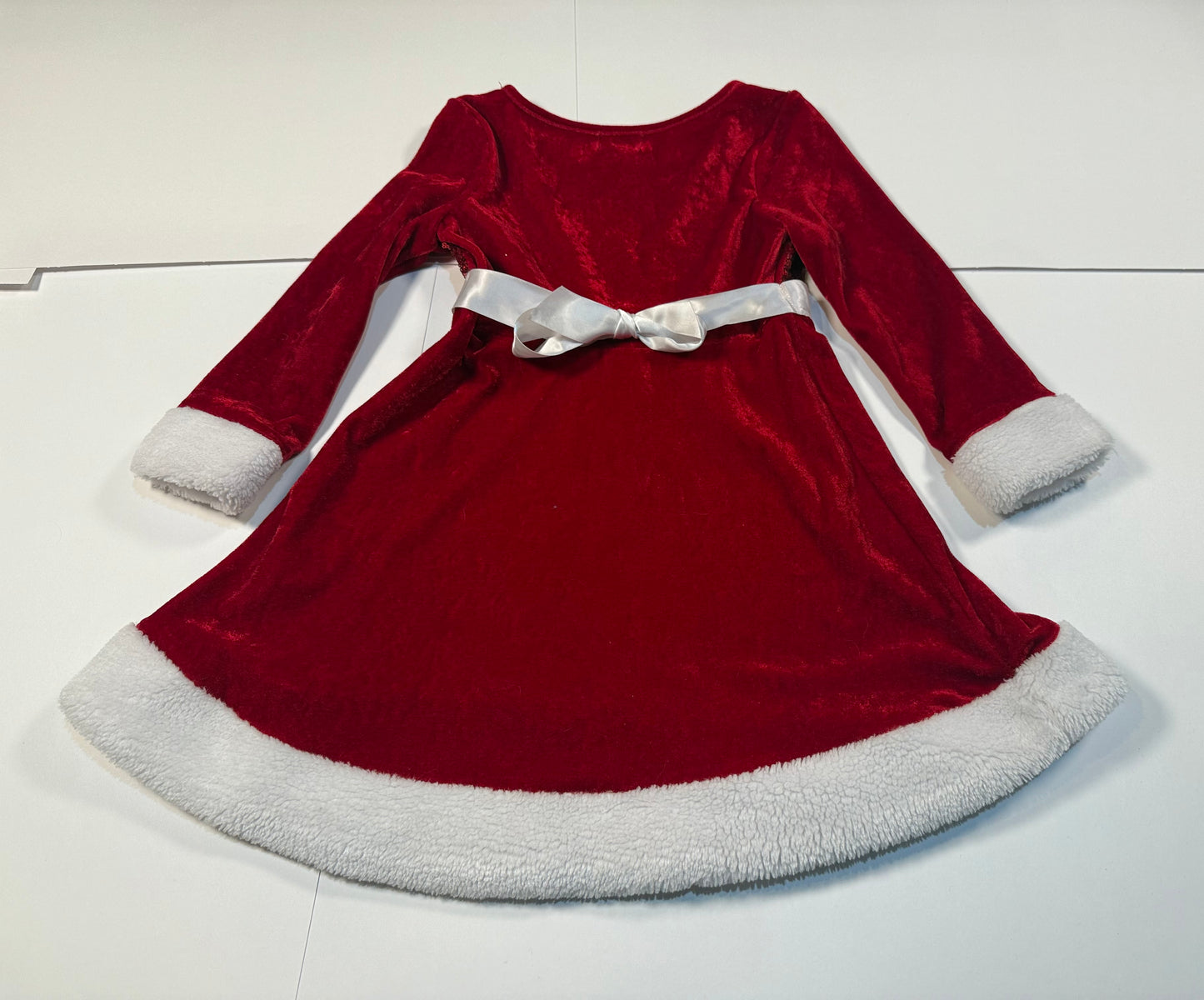 #180 Girls 5 Sequin and Velvet Santa Dress
