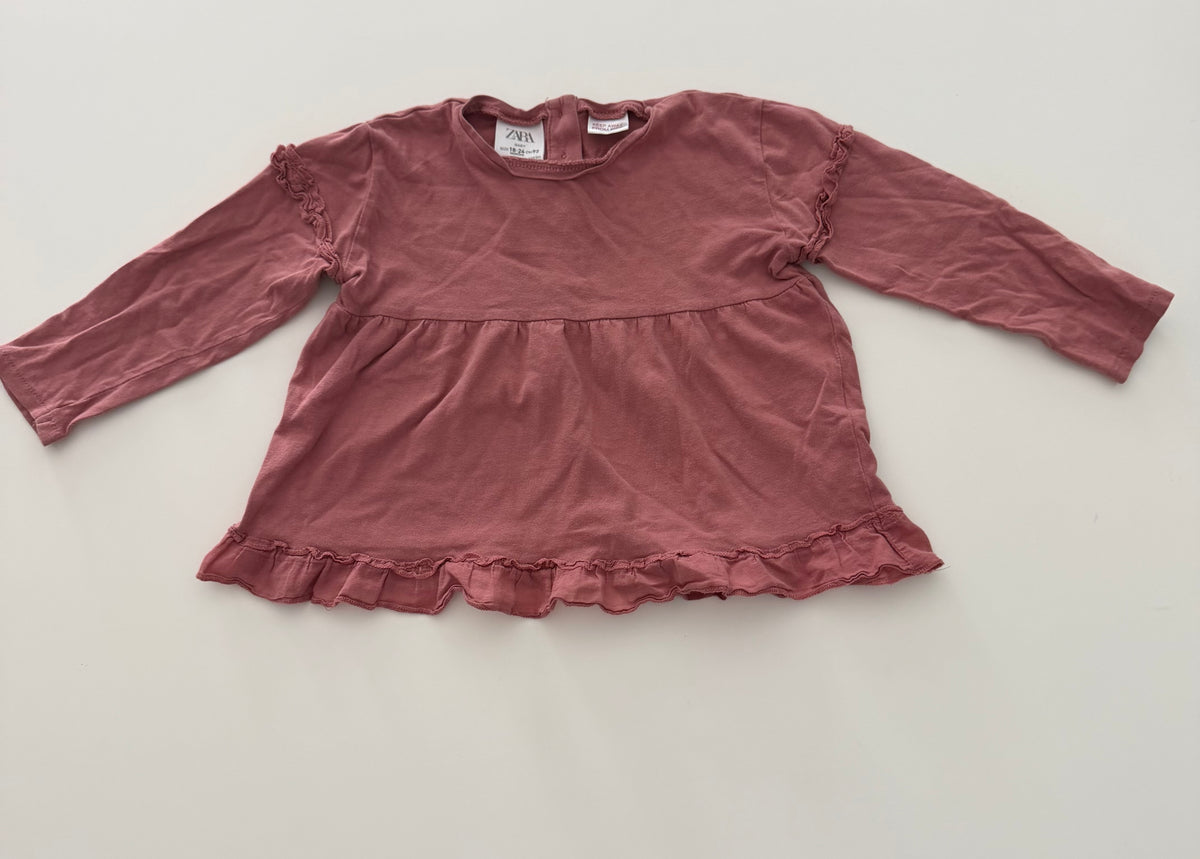 #117, Girls 24M, Zara mauve shirt, VGUC