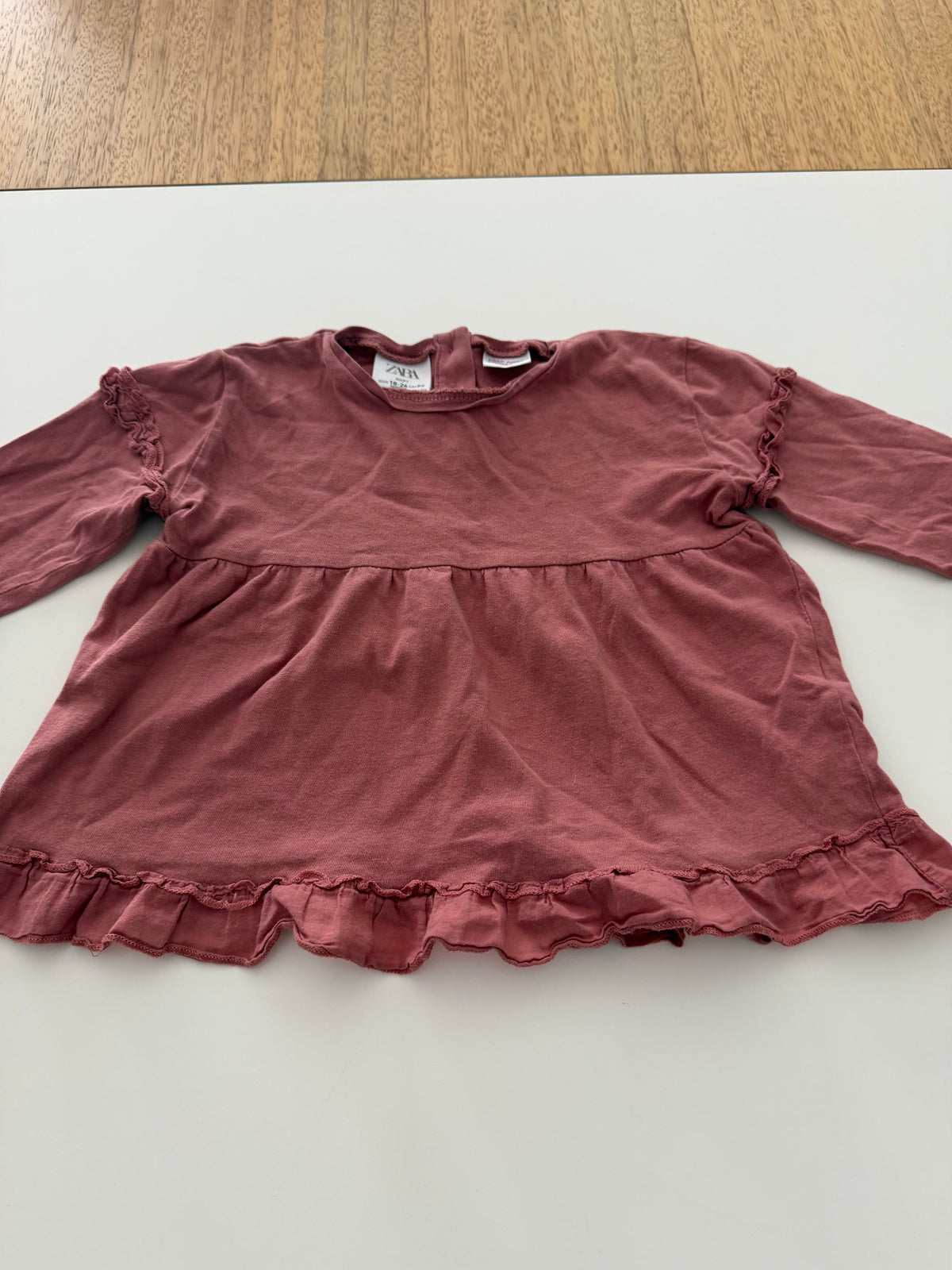 #117, Girls 24M, Zara mauve shirt, VGUC