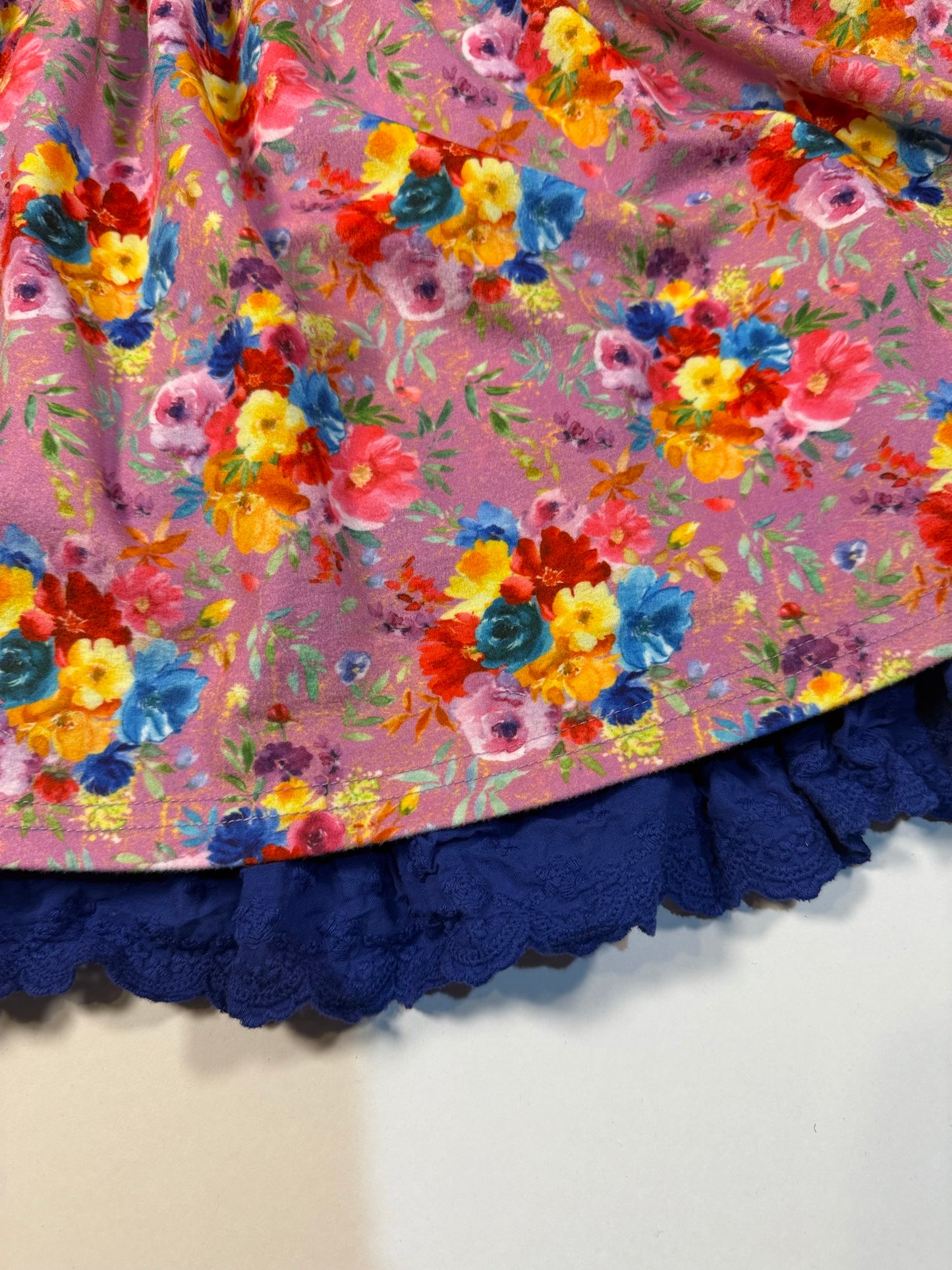 #180 Girls 5 Only Little Once Purple Floral Twirl Dress