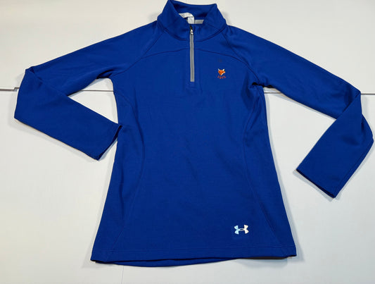 #180 Boys Youth Medium 10-12 Under Armour Blue Fitted Quarter Zip