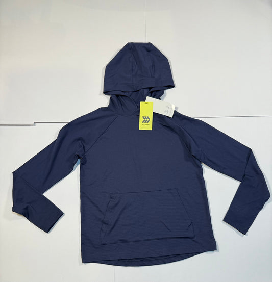 #180 Boys Medium 8 NWT All In Motion Navy Athletic Long Sleeve Hoodie with Thumbhole