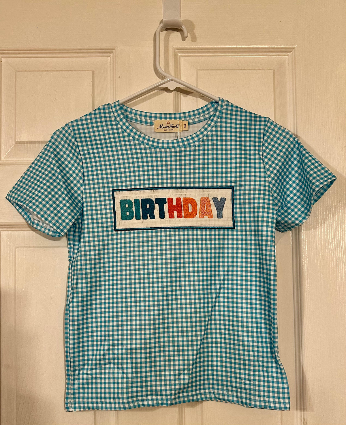 #171 Boy's Size 7 Embroidered Maire Nicole Birthday Shirt- New