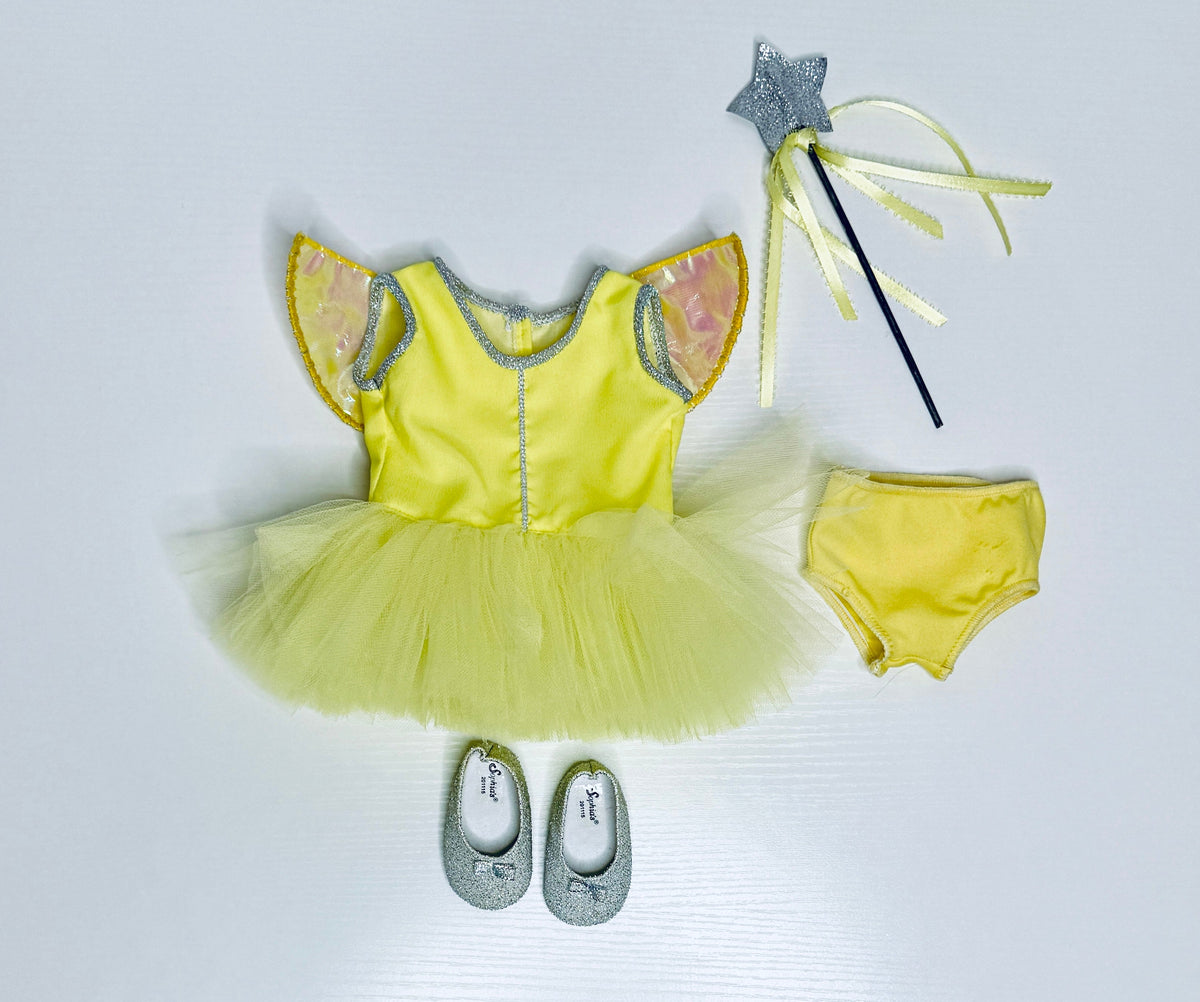 155 Fairy Costume for 18 inch Doll  (see pictures for snags on panties)
