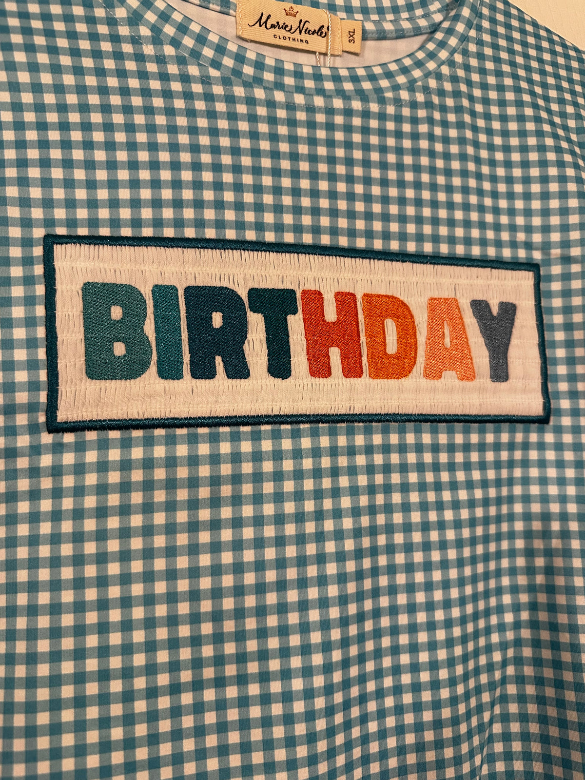 #171 Boy's Size 7 Embroidered Maire Nicole Birthday Shirt- New