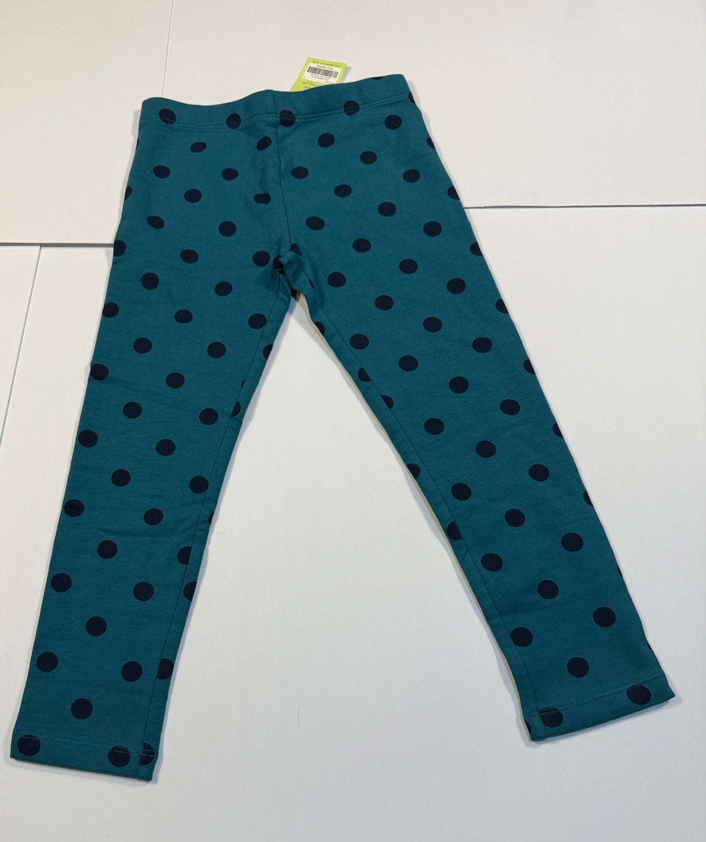 #180 Girls 5 NWT Primary Legging Bundle - Black, Navy and Teal Polka Dot