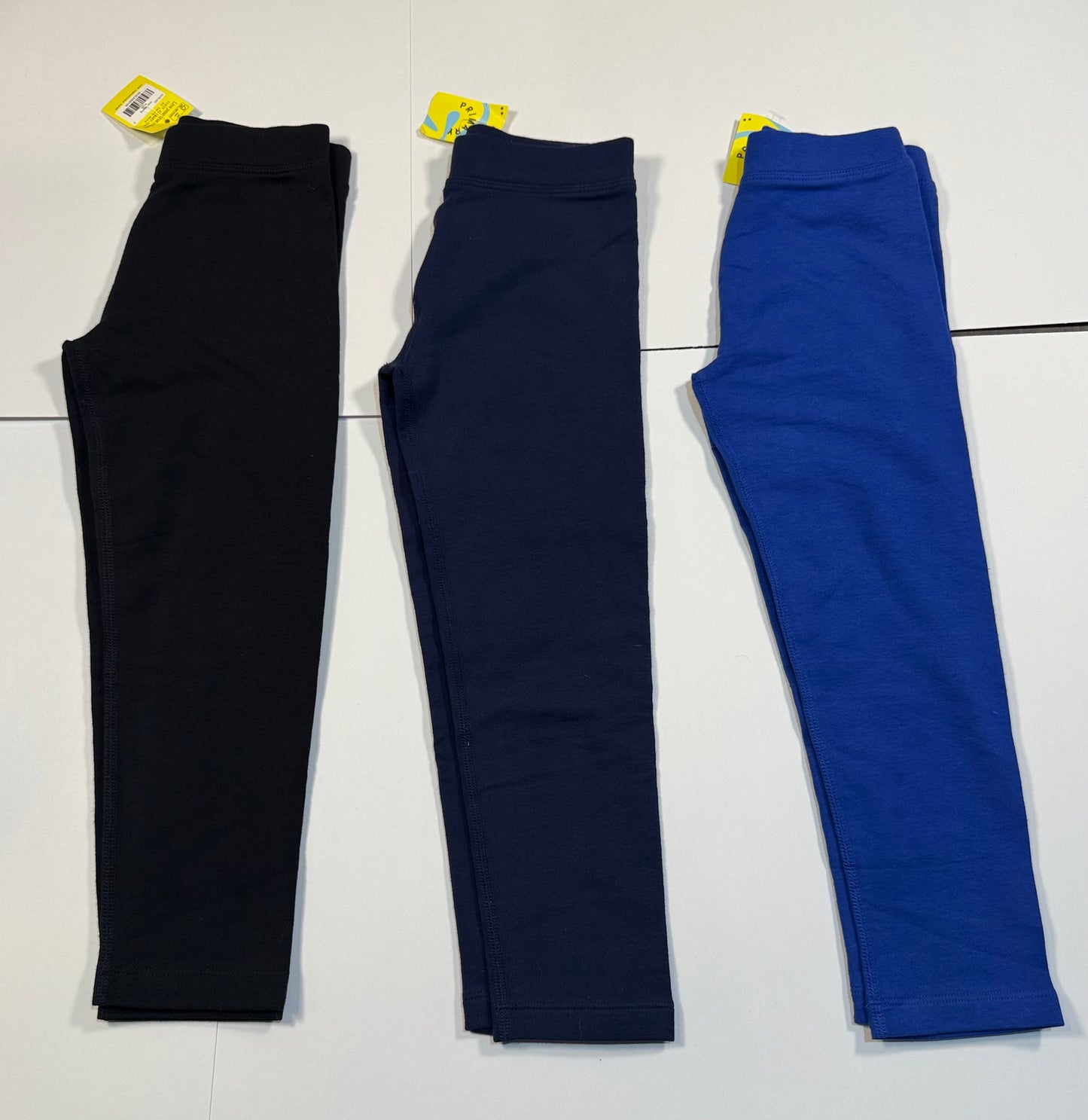 #180 Girls 5 NWT Primary Legging Bundle - Black, Navy and Blue