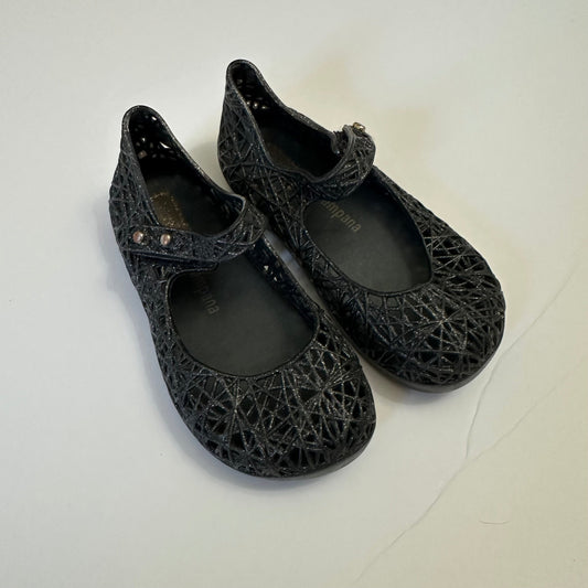 #162 Mini Melissa Black Shoes sz8