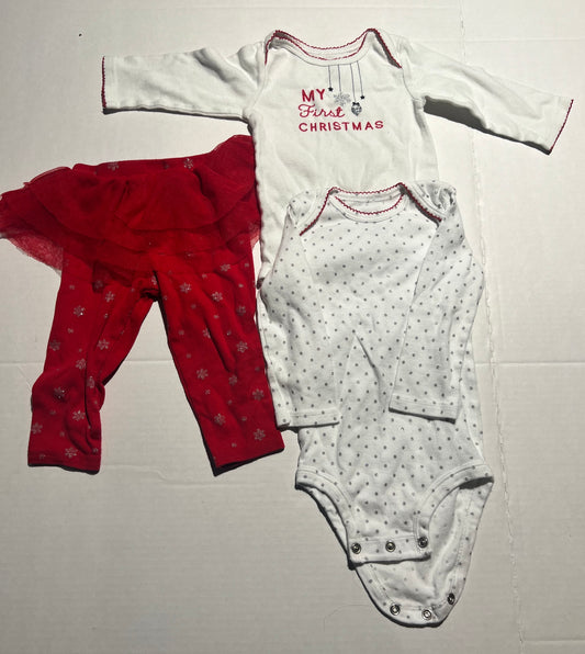 #98 Girls 12mo First Christmas Outfit