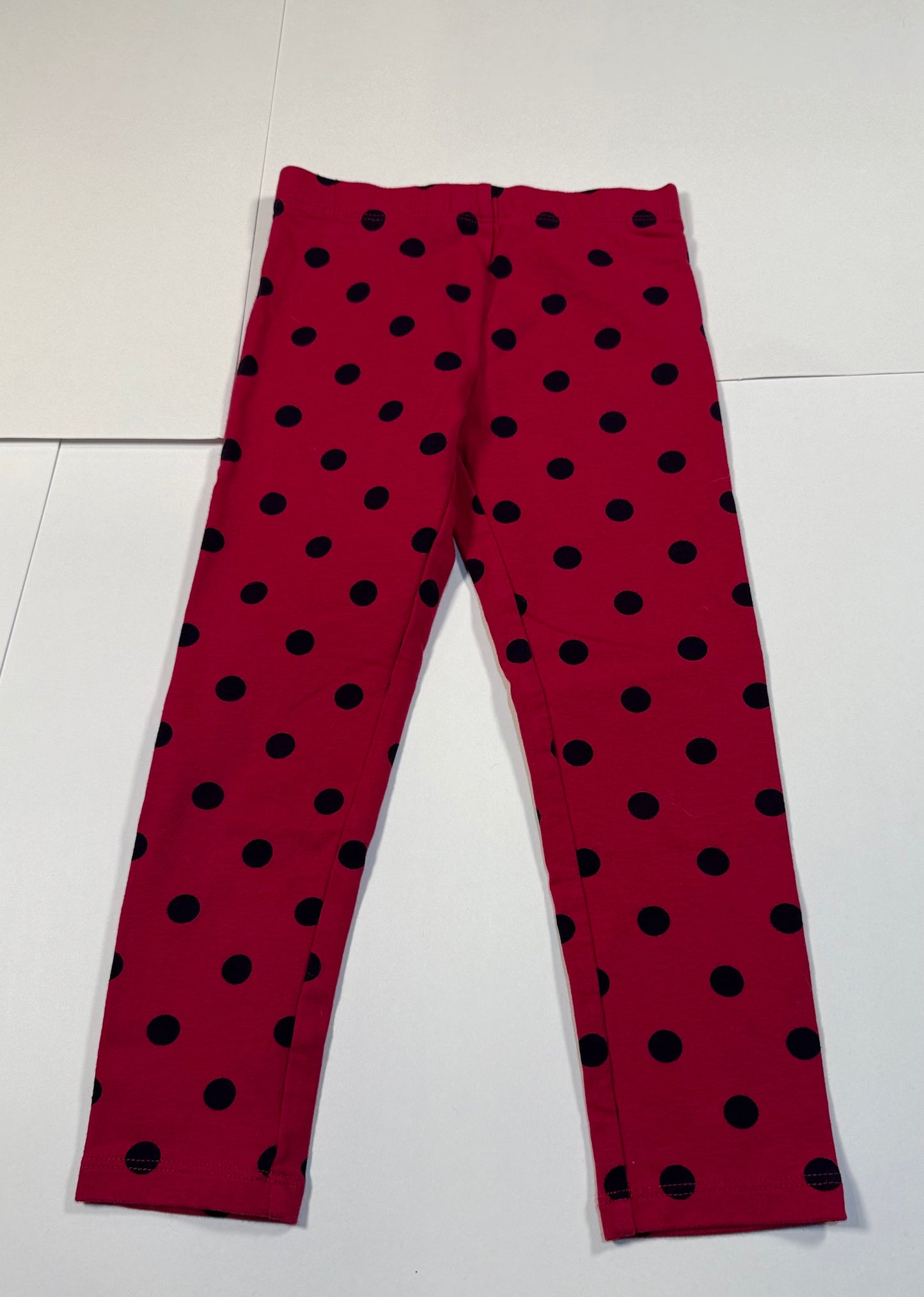 #180 Girls 5 Primary Legging Bundle - Red, Pink and Polka Dot