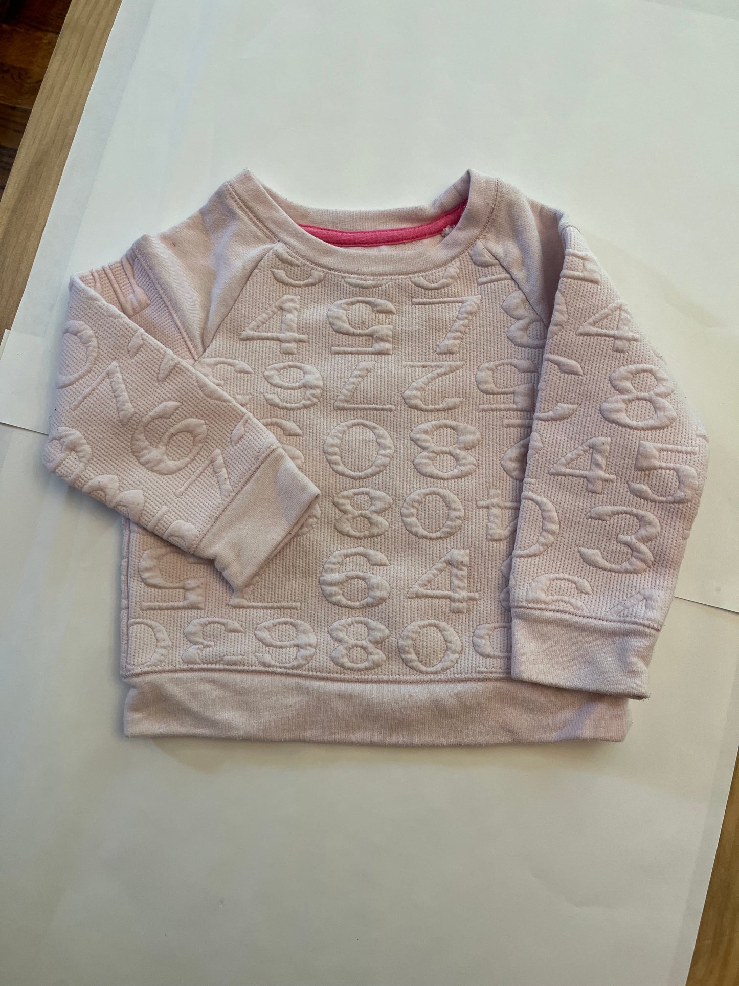 #36 Light Pink waffle sweatshirt 18 Month