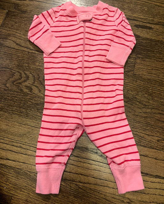 #67 Hanna Andersson Pajamas Pink and Red Stripes 3-6 months